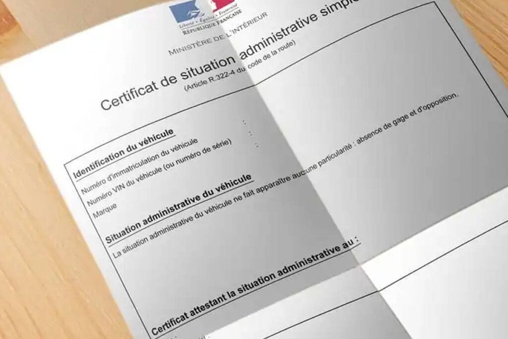 Certificat de non gage vente voiture achat véhicule